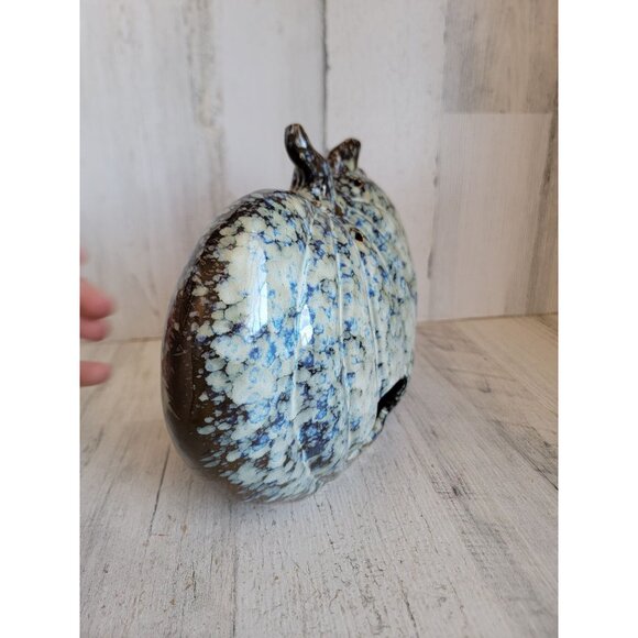 Ceramic pumpkin speckled key light candle Halloween home decor prop figure - Picture 6 of 7